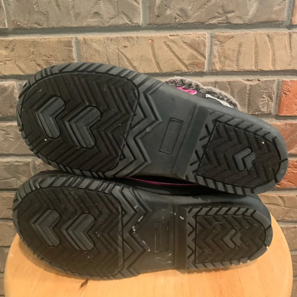 London Fog Pink/ Black/ Grey Girls Lace up Boots Size 3